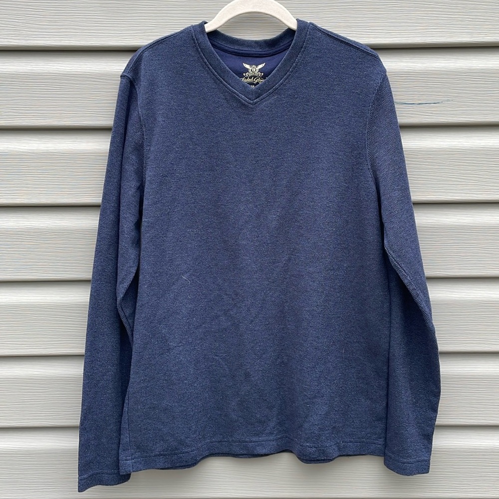 Faded Glory Navy Blue V-Neck Sweater